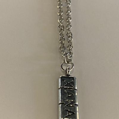 Xanax novelty silver tone pendant necklace