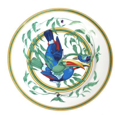 Vintage Hermes Toucan porcelain dessert plate 