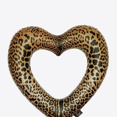 Exclusive Saint Laurent Paris Heart shaped leopard print float in original box