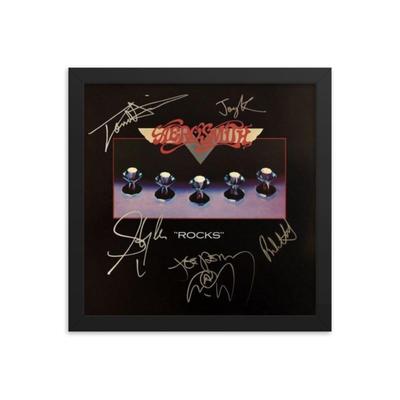 Aerosmith signed Rocks album Framed Reprint