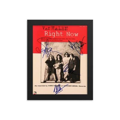 Van Halen signed sheet music Framed Reprint