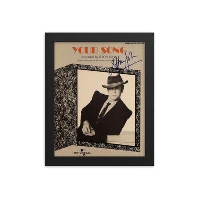 Elton John signed sheet music Framed Reprint
