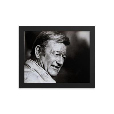 John Wayne signed portrait photo Framed Reprint