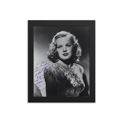 June Haver signed photo REPRINT   Framed Reprint