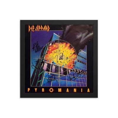 Def Leppard signed Pyromania album Framed Reprint