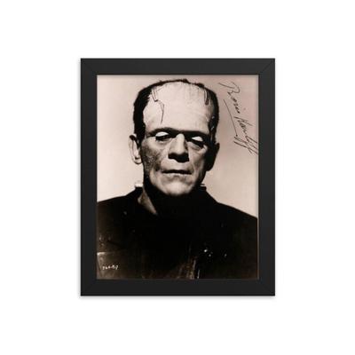 Boris Karloff signed portrait photo Framed Reprint