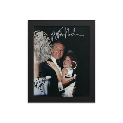 Johnny Carson and Bette Midler signed REPRINT