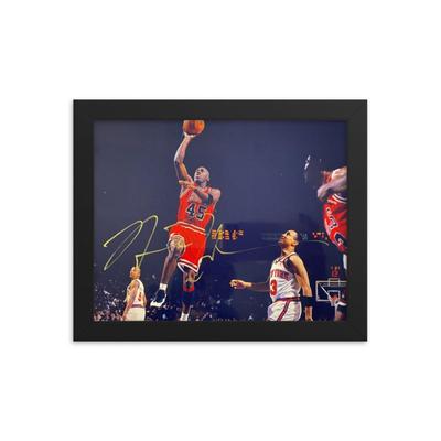 Michael Jordan signed photo framed reprint.  