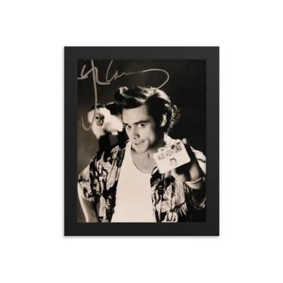 Jim Carrey signed Ace Ventura photo Framed REPRINT