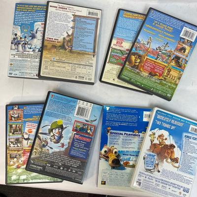 8 DVD Lot - Shrek, Happy Feet, Madagascar, Ice Age, Valiant, The Penguins