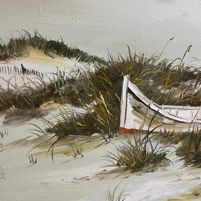 Boat on Dune Oil Painting (FR-MK)