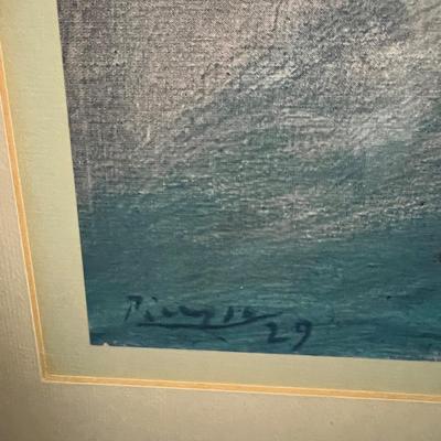 "Portrait of Paolo as Pierrot" Framed Pablo Picasso Print (FR-MK)