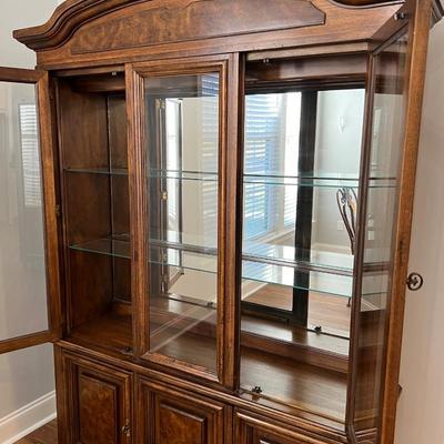 AMERICAN OF MARTINSVILLE ~ Solid Wood Lighted China Cabinet