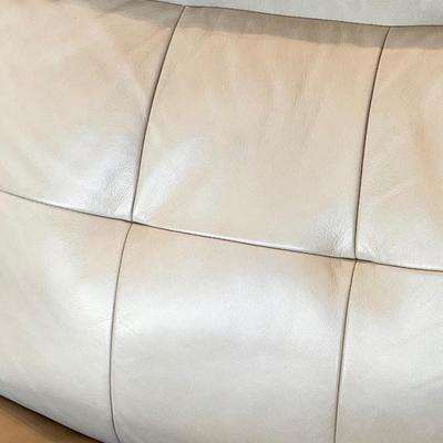 FLEXSTEEL ~ Grant Collection ~ Beige Leather Power Reclining Sofa With Power Headrest & USB Ports