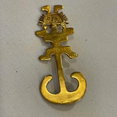 24k gold filled Aztec or native pin