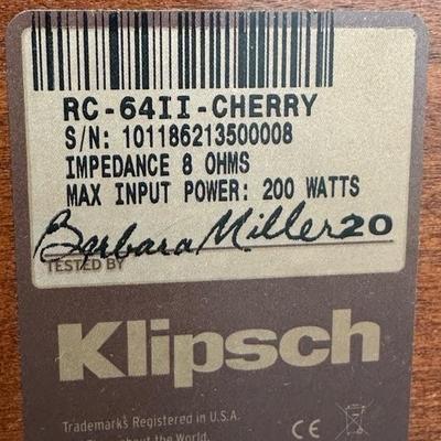 Lot 8 Klipsch RC - 64II -CHERRY speaker