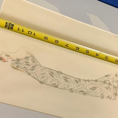 1981 Inauguration Nancy Reagan Dress Designer Galanos Sketches