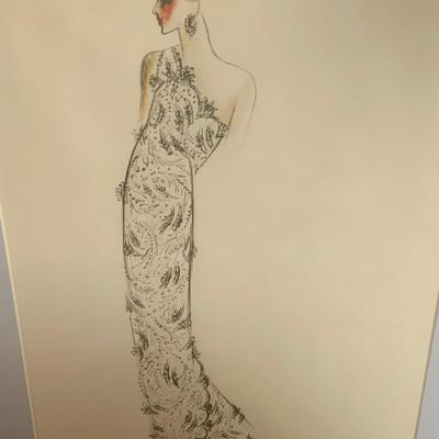 1981 Inauguration Nancy Reagan Dress Designer Galanos Sketches