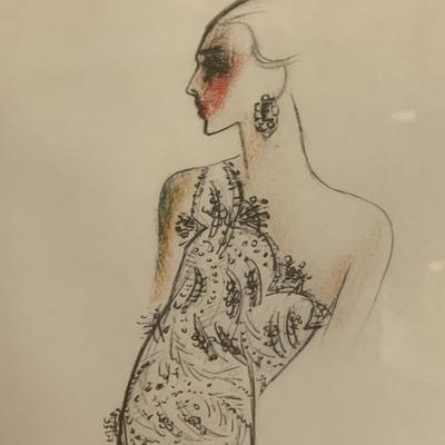 1981 Inauguration Nancy Reagan Dress Designer Galanos Sketches