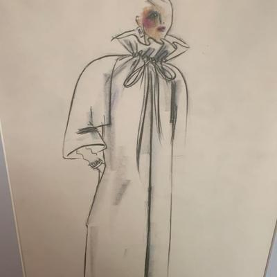 1981 Inauguration Nancy Reagan Dress Designer Galanos Sketches
