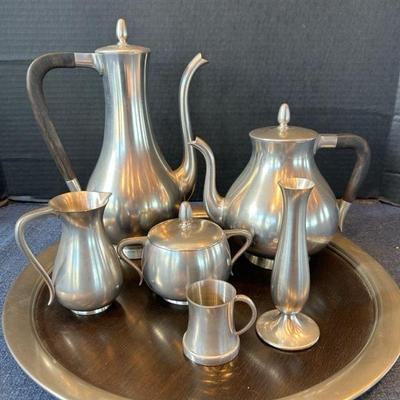 Lot 63 Pewter tea set