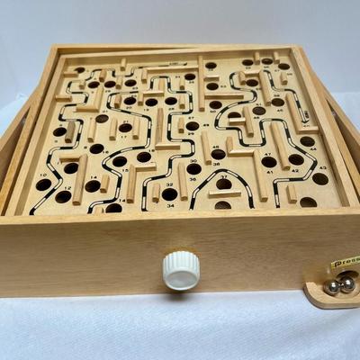 Vintage Solid Wood Labyrinth Game