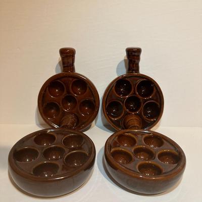 Vintage Escargot Servers Six Holes and Handles