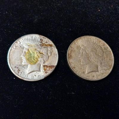1925-S AND 1922 PEACE SILVER DOLLARS