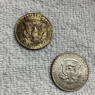 Two 1964 D Kennedy Silver Half Dollar Coins