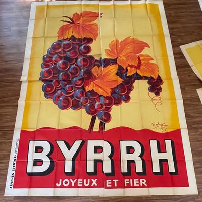 Original Byrrh Vintage Poster - DO NOT MISS THIS HUGE OVERSIZED ORIGINAL AD !