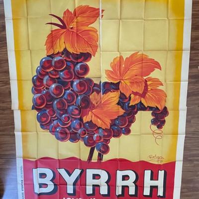 Original Byrrh Vintage Poster - DO NOT MISS THIS HUGE OVERSIZED ORIGINAL AD !