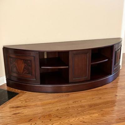RIVERSIDE FURNITURE ~ Affinity ~ Dark Cherry Inlaid TV Curved Console
