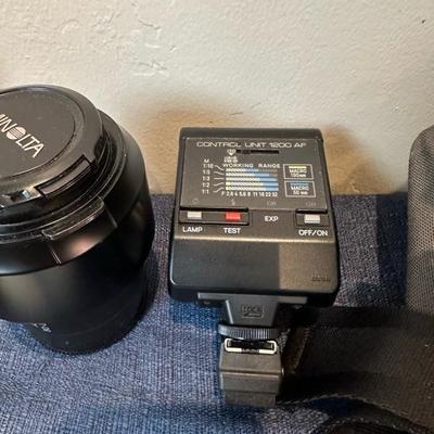 Lot 104 Minota 35 millimeter camera gear