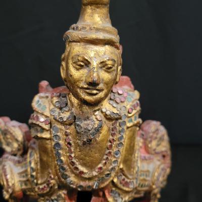 Burmese Betel Gold Laquered Box and Statues (D-DW)