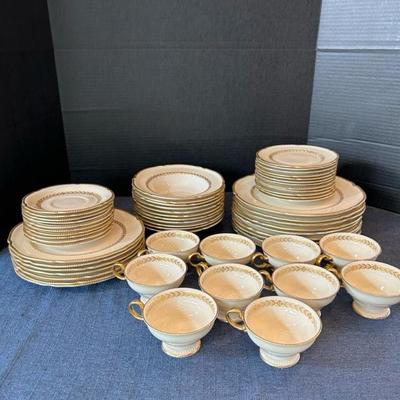 Lot 123 Ivory & gold china set