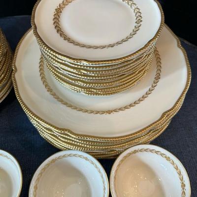 Lot 123 Ivory & gold china set