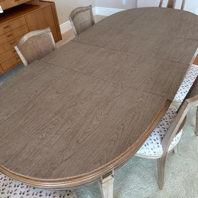 Lot 114 vintage dining table with six chairs