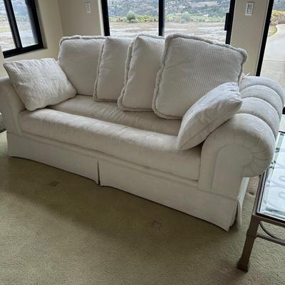 Lot 117 white sofa by Sherrill Furniture company