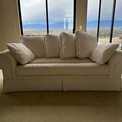 Lot 117 white sofa by Sherrill Furniture company