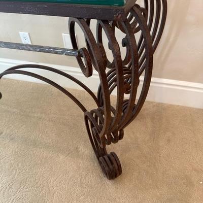 Lot 118 metal and glass entry table/sofa table
