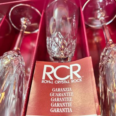 Raffaelo Crystal glasses 6 Champage 6 Wine/ water new in Box