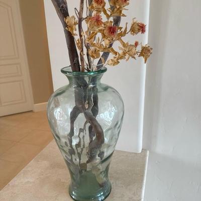Lot 152 glass, decorative vase with wood branch decor