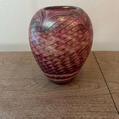 Lot 153 Art glass vase signed and dated 1999