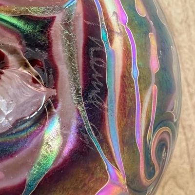 Lot 153 Art glass vase signed and dated 1999
