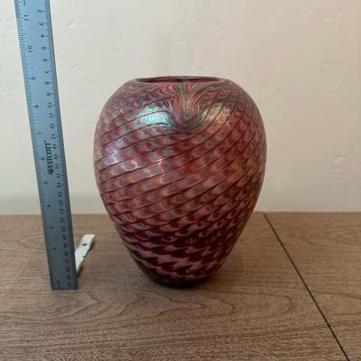 Lot 153 Art glass vase signed and dated 1999