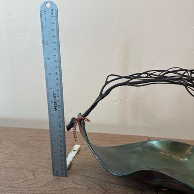 Lot 154, Art glass basket with branch handle