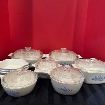 Lot 147 Corning ware blue corn flower