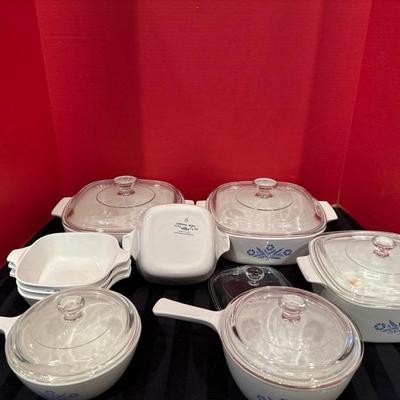 Lot 147 Corning ware blue corn flower