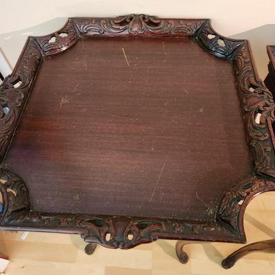 Pair Vintage Solid Wood Side Tables 20x20x28H