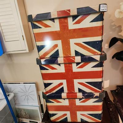 Lot of 6 Curver Stockholm Union Jack Storage box Containers
